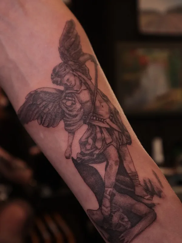 black and grey realism tattoo on forearm #68830 | Tattoo Artist Елена Коротких