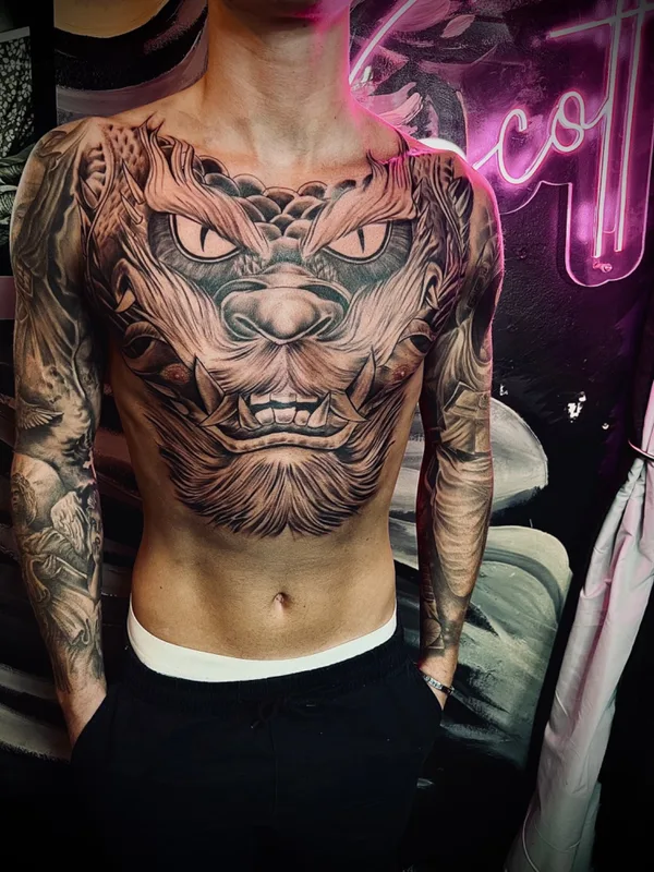 male black and grey black and grey tattoo on chest #68990 | Tattoo Artist Scott Walker The inkwell