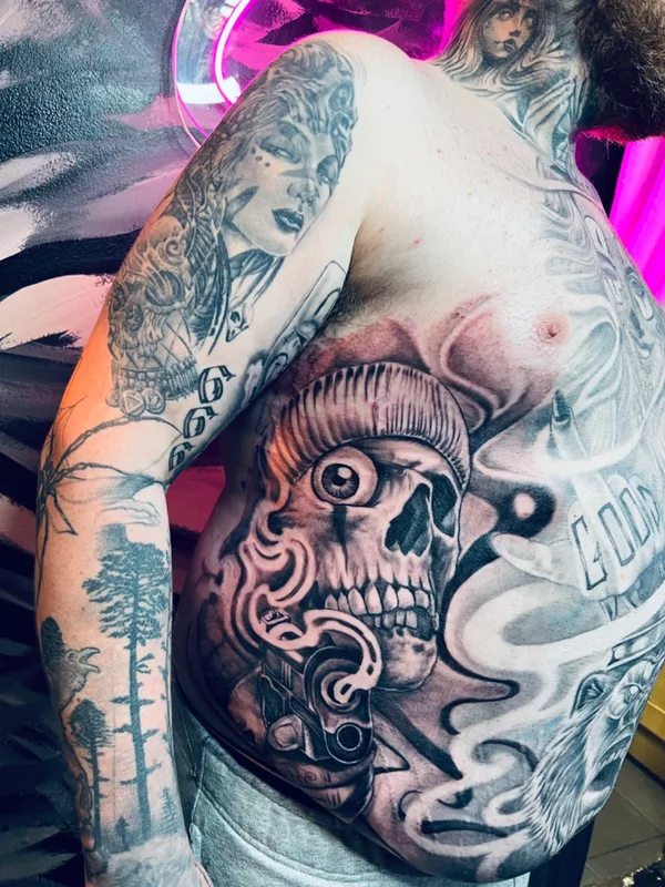 male black and grey realism tattoo on full body #68989 | Tattoo Artist Scott Walker The inkwell