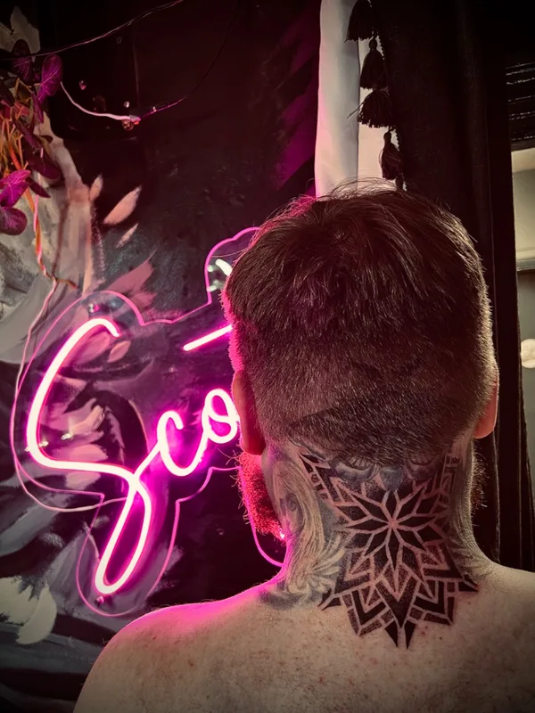 black geometric tattoo on back of neck #68979 | Tattoo Artist Scott Walker The inkwell