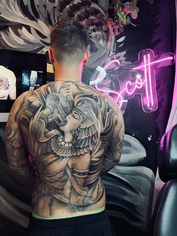male black and grey realism tattoo on full back #68982 | Tattoo Artist Scott Walker The inkwell