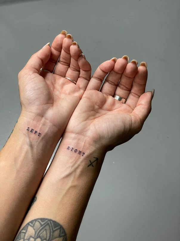 Linework Text, Zodiac tattoo on Inner wrist
