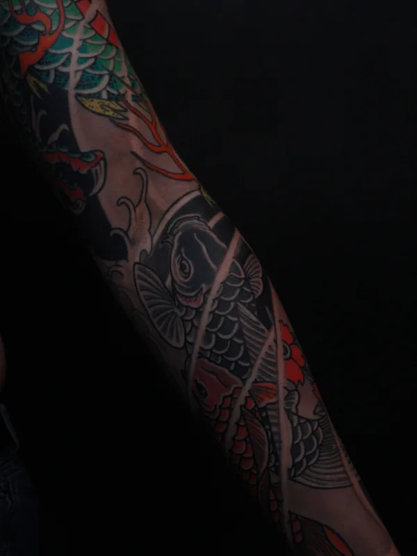 color japanese tatuaje en full sleeve #69543 | Tatuador Sergei Lepekhin