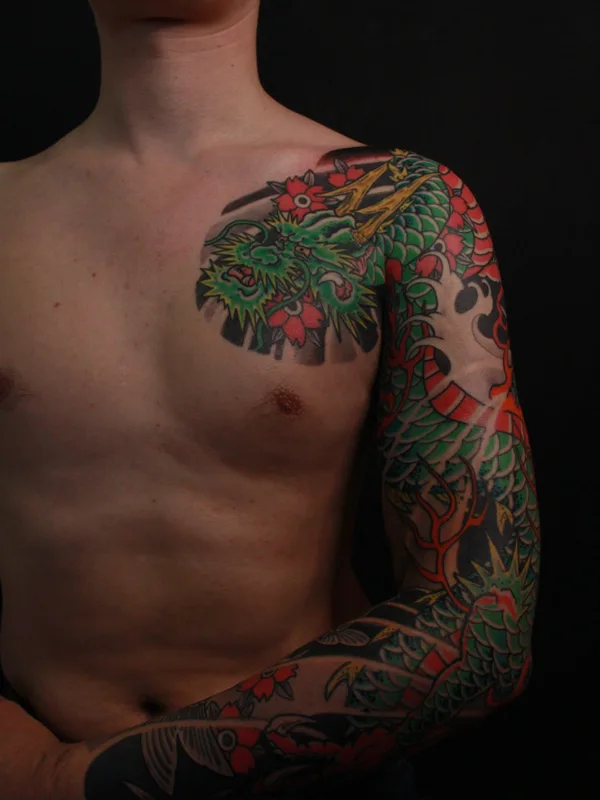 male color japanese tatuaje en full sleeve #69542 | Tatuador Sergei Lepekhin