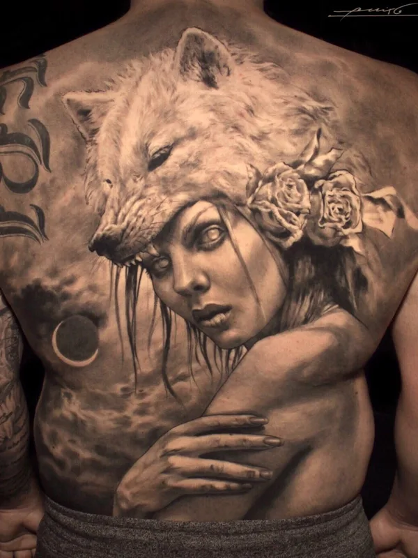 black and grey realism татуировка на full back #69582 | Тату мастер Felix Gonzalez