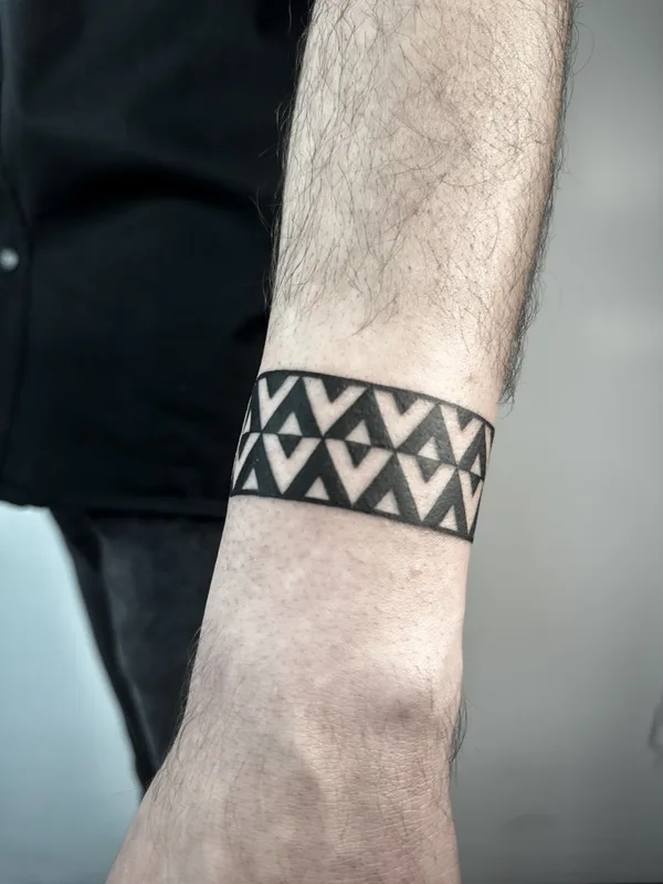 black geometric tattoo on forearm #69681 | Tattoo Artist Denis Ryazanov
