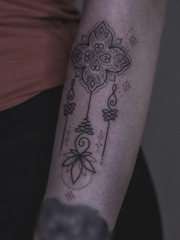 black linework tattoo on forearm #69682 | Tattoo Artist Denis Ryazanov