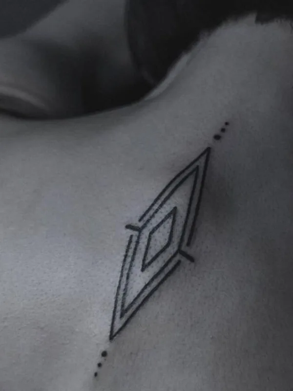 black geometric tattoo on shoulder blade #69680 | Tattoo Artist Denis Ryazanov