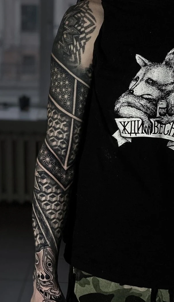 Геометрия Geometric, Abstract tattoo на Полный рукав