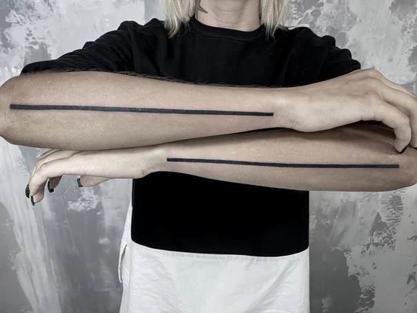 Minimalism Line tattoo on Forearm