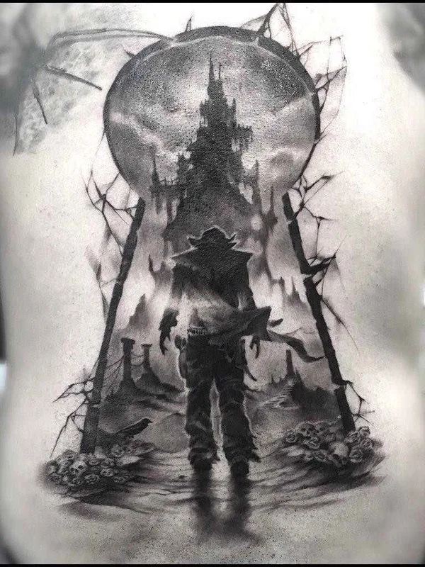 black and grey black and grey Tatuagem em back #1161 | Tatuador Matt Mrowka