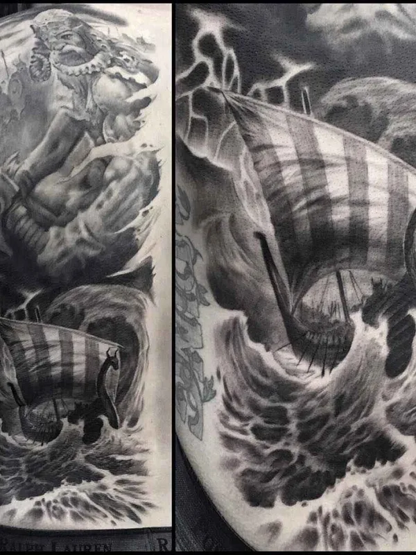 male black and grey realism Tatuagem em full back #1164 | Tatuador Matt Mrowka
