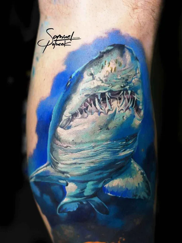 color realism tatuaje en calf #1130 | Tatuador Samuel Potucek