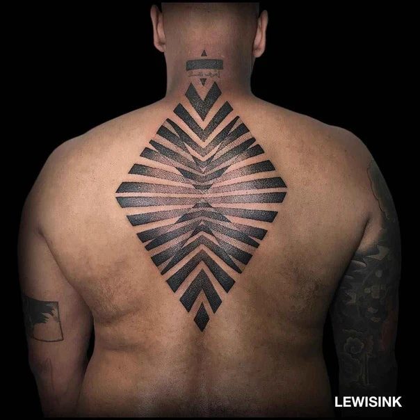 Geometric Geometric, Abstract tattoo on Upper Back