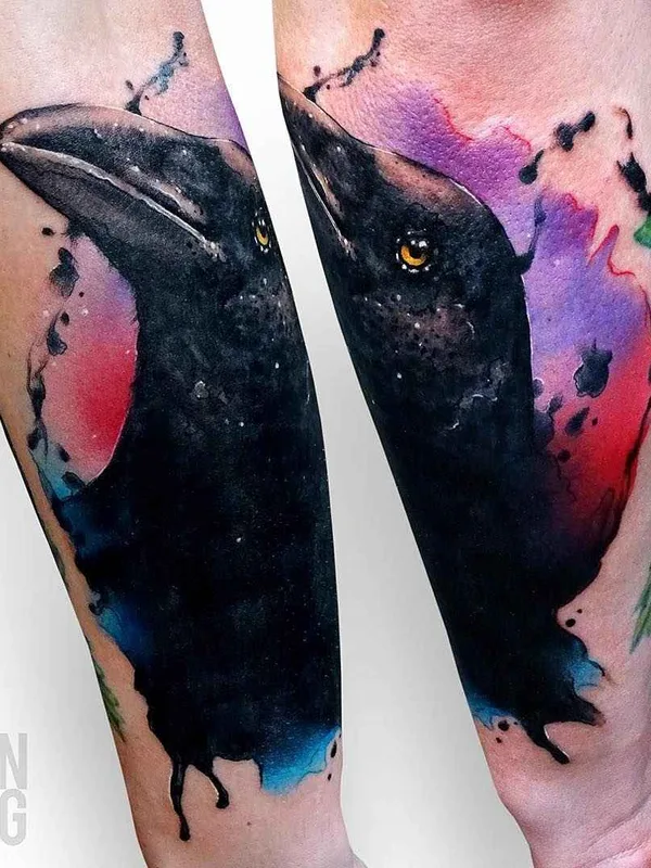 color watercolor 纹身 在 forearm #1306 | 纹身师 Szymon Gdowicz