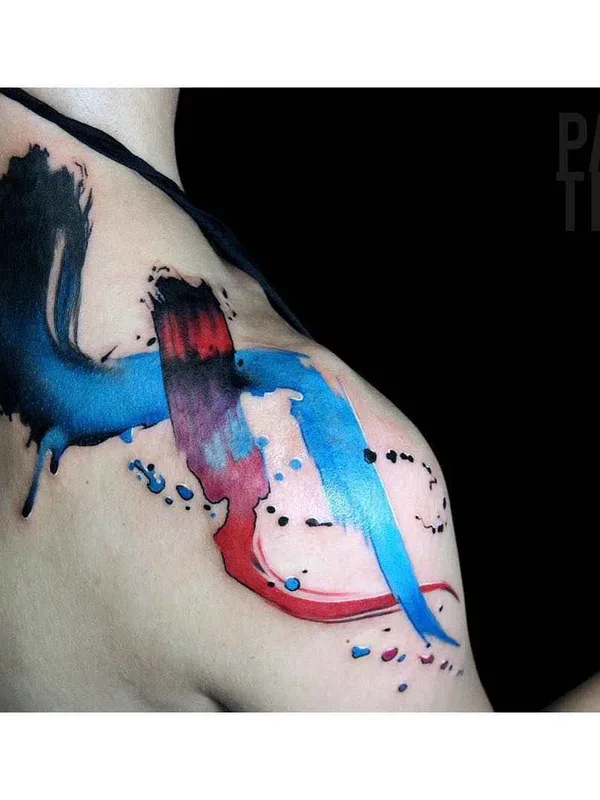 color abstract 纹身 在 shoulder #1304 | 纹身师 Szymon Gdowicz
