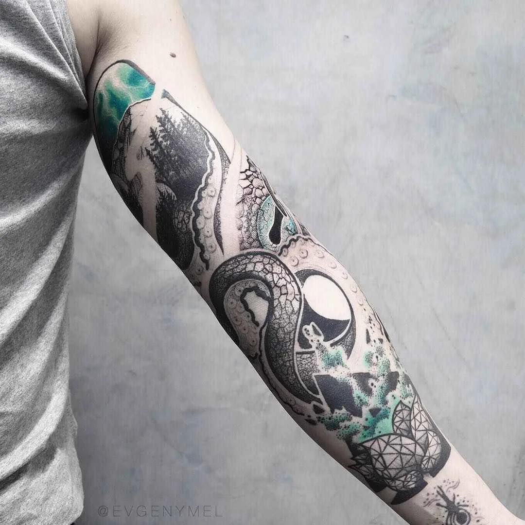 тату мастер Евгений Мэл Мальгин цветные дотворк татуировки | tattoo artist Evgeniy Mel Malgin colour dotwork design tattoo