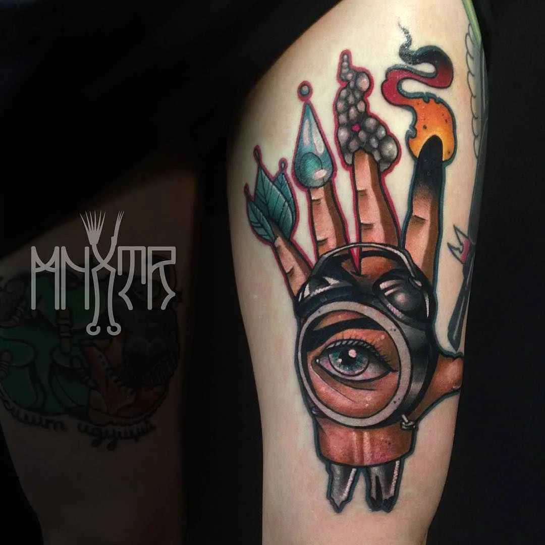 tatuista Yugin Zhestko colorati nuovo scuola, post neo tradizionali, disegno di tatuaggio | tattoo artist Yugin Zhestko colour new school, post neo traditional design tattoo