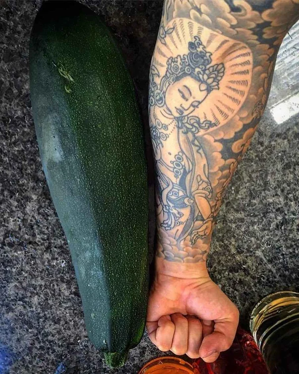 Japanese Buddha, Clouds tattoo on Full Sleeve