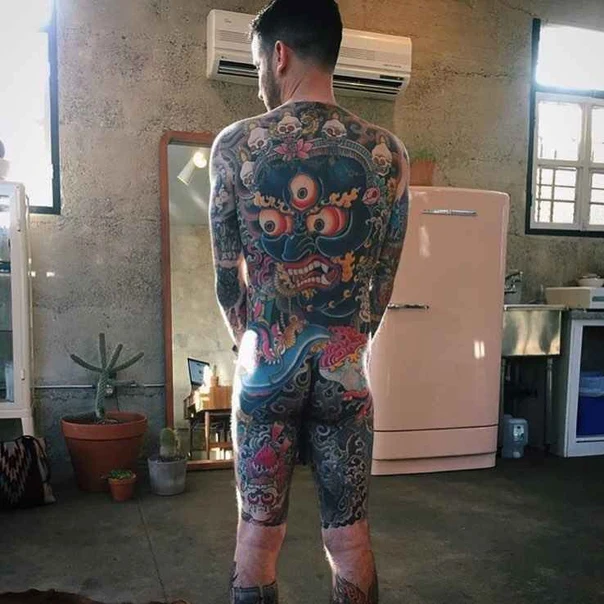 Japanese Demon, Skull tattoo on Full Body