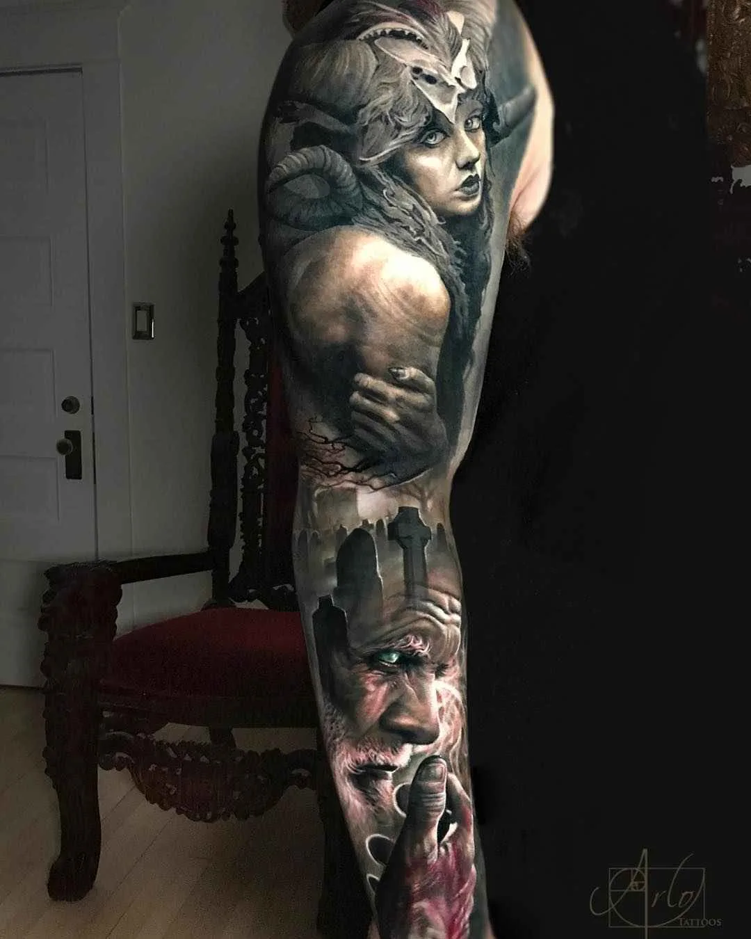 тату мастер Arlo DiCristina цветной реализм тату | tattoo artist Arlo DiCristina color realistic tattoo