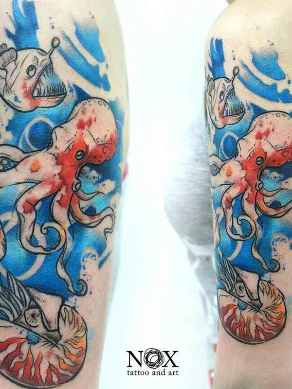 female color watercolor Tatuaggio su forearm #11579 | Tatuatore Matty Nox