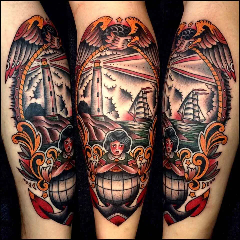 тату мастер Алексей Тол цветные олдскул традиционные татуировки | tattoo artist Alexey Tol colour old school traditional tattoo