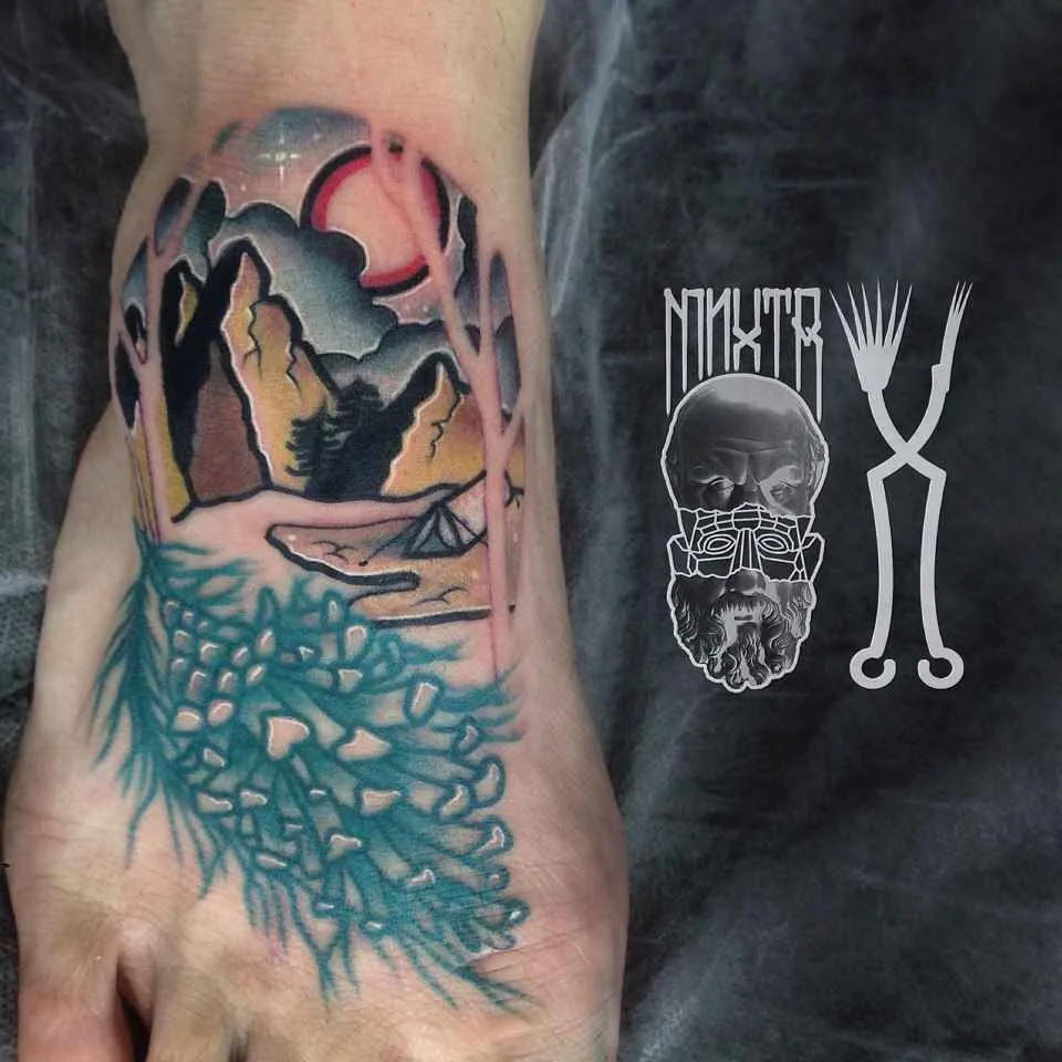 tatuista Yugin Zhestko colorati nuovo scuola, post neo tradizionali, disegno di tatuaggio | tattoo artist Yugin Zhestko colour new school, post neo traditional design tattoo