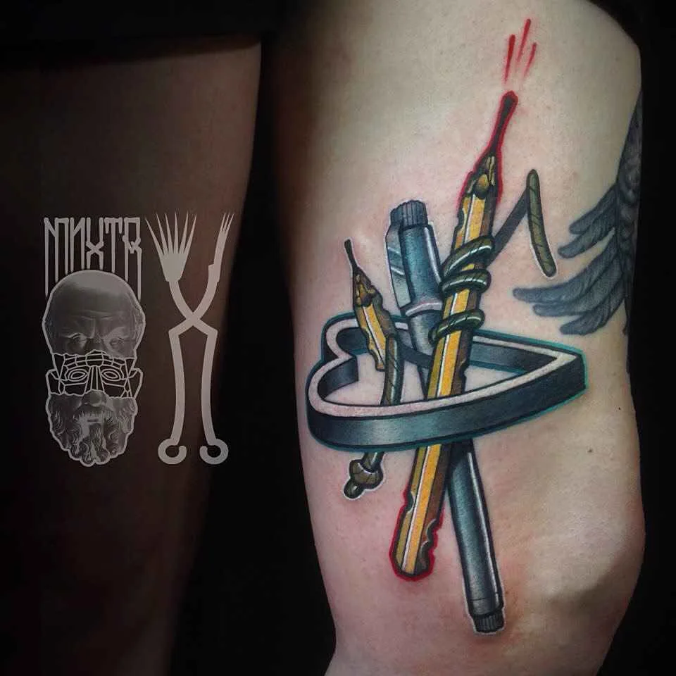 tatuista Yugin Zhestko colorati nuovo scuola, post neo tradizionali, disegno di tatuaggio | tattoo artist Yugin Zhestko colour new school, post neo traditional design tattoo