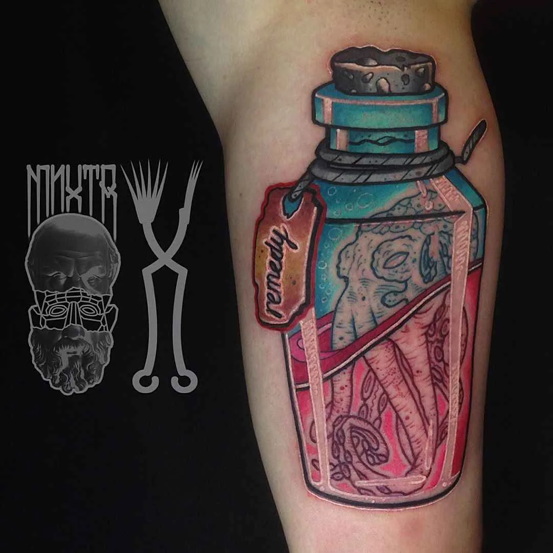 tatuista Yugin Zhestko colorati nuovo scuola, post neo tradizionali, disegno di tatuaggio | tattoo artist Yugin Zhestko colour new school, post neo traditional design tattoo