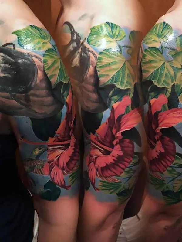 color realism tatouage sur full sleeve #11319 | Artiste tatoueur Константин Андреевич Черников