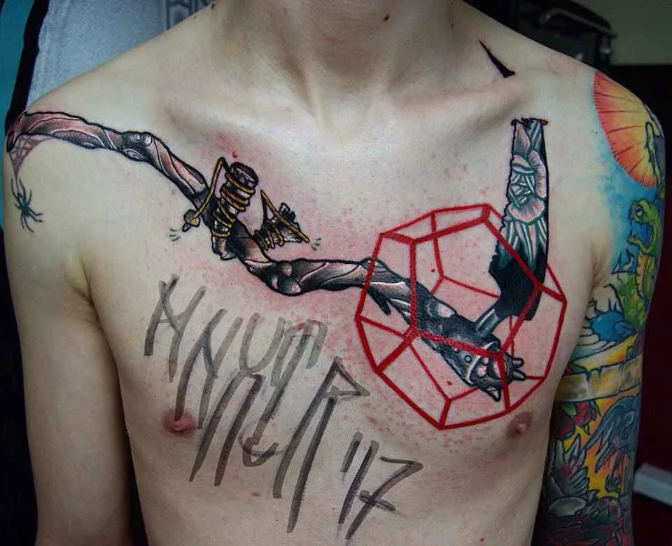 tatuista Yugin Zhestko colorati nuovo scuola, post neo tradizionali, disegno di tatuaggio | tattoo artist Yugin Zhestko colour new school, post neo traditional design tattoo