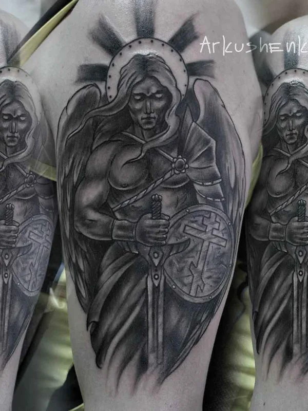 black and grey realism Tatuaggio su upper arm #11343 | Tatuatore вадим