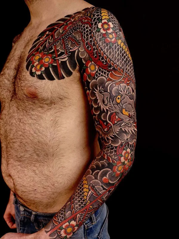 male color japanese Tatuaggio su full sleeve #21724 | Tatuatore Rg
