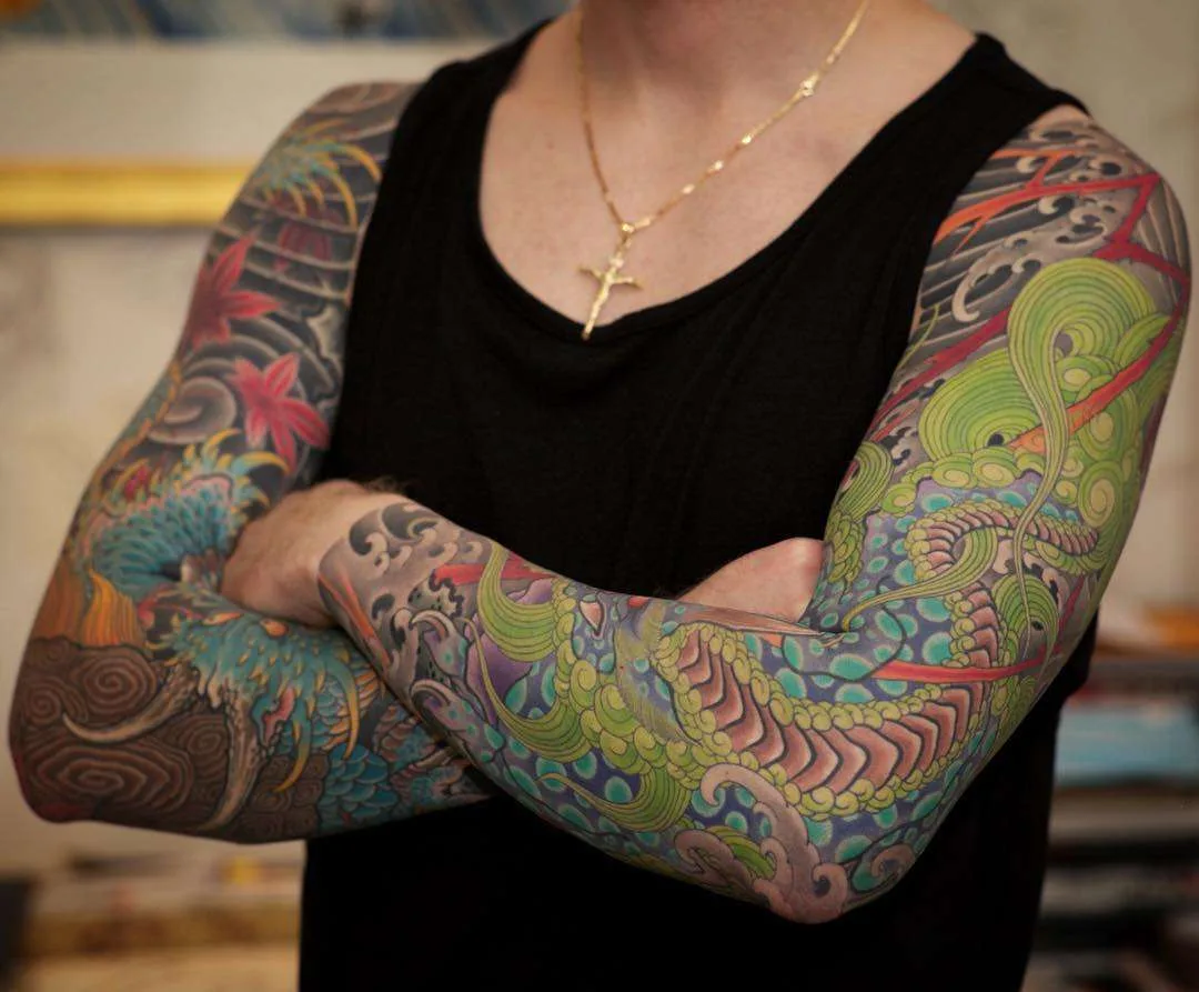 Tattoo artist Johan Svahn, color oriental Japanese tattoo, full body suit | Sweden
