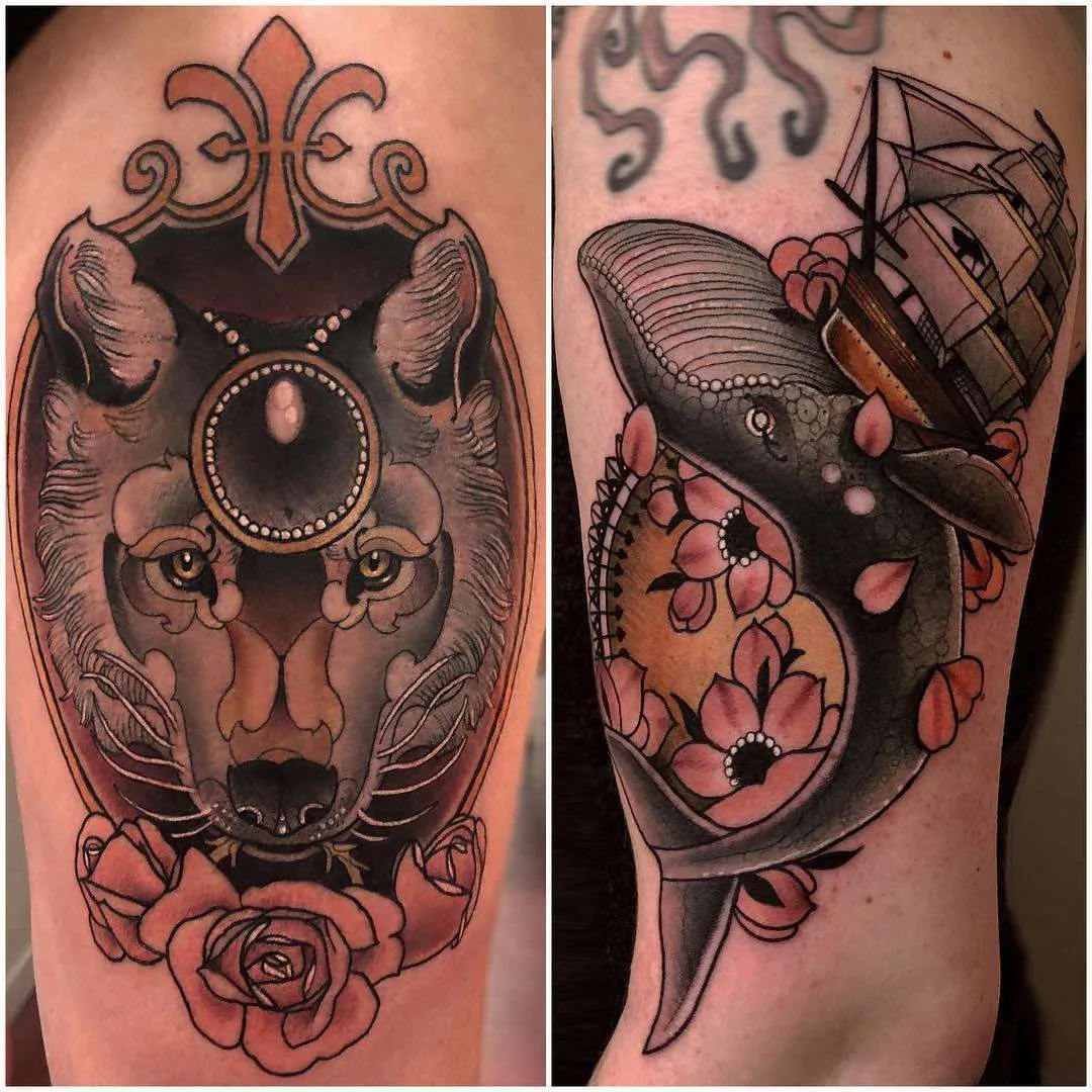 Tattoo artist Chris Green, color neo traditional tattoo | United Kingdom