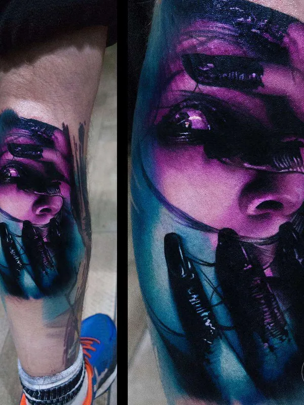color realism tatouage sur calf #21288 | Artiste tatoueur Christos Zorbas