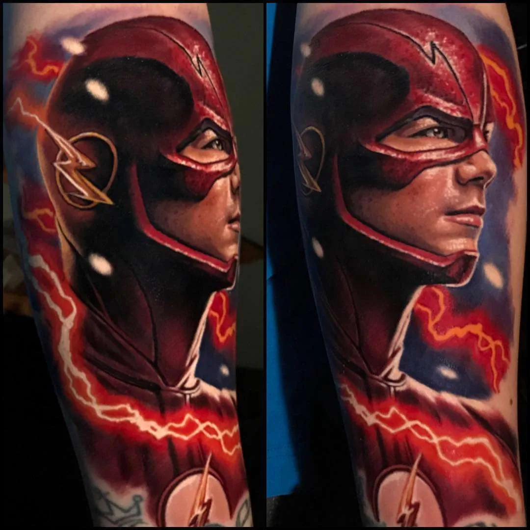 Tattoo artist Evan Olin, color portrait realistic tattoo | USA