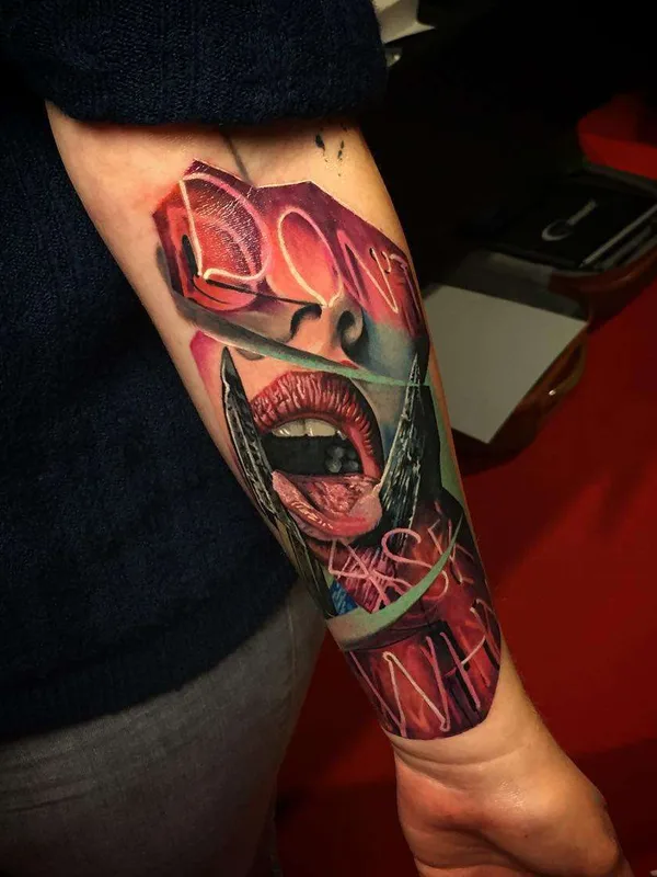 color illustrative tatouage sur forearm #21290 | Artiste tatoueur Christos Zorbas