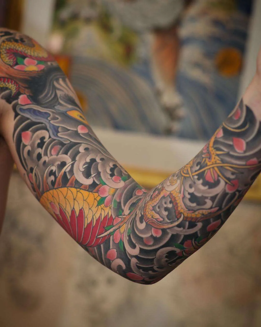 Tattoo artist Johan Svahn, color oriental Japanese tattoo, full body suit | Sweden