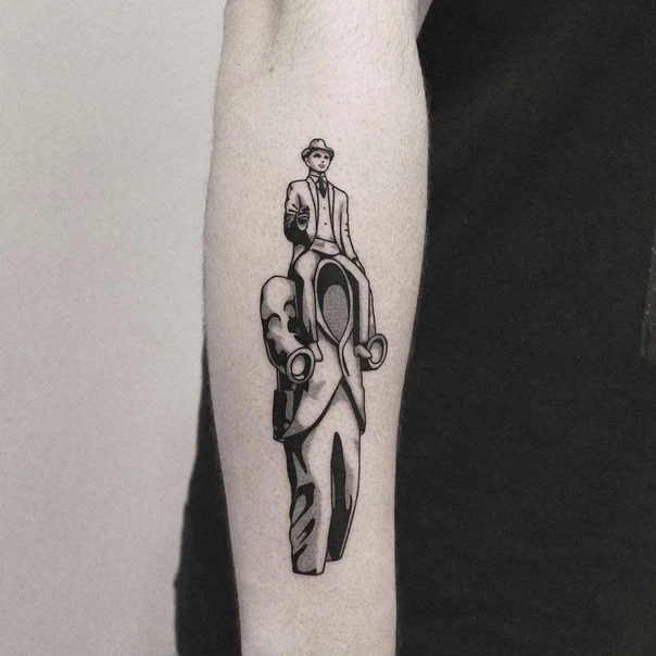 Surrealism Figure, Surreal tattoo on Forearm