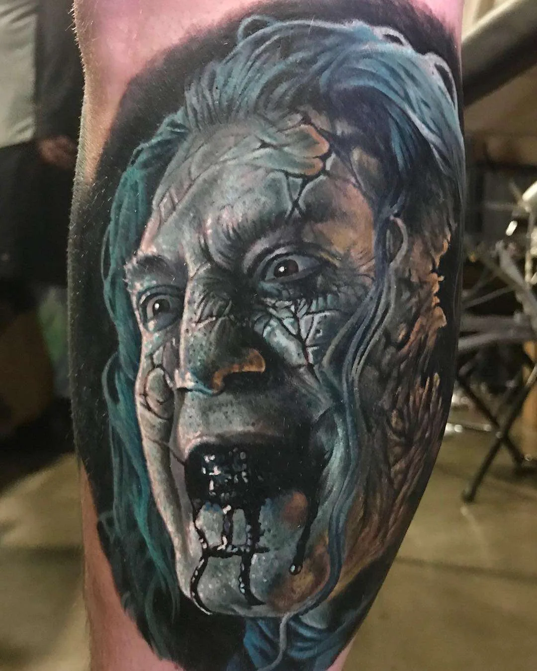 Tattoo artist Evan Olin, color portrait realistic tattoo | USA