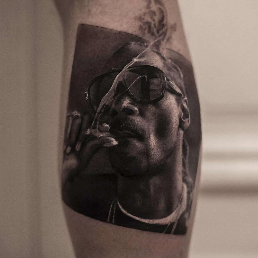Tattoo artist Inal Bersekov, black&grey portrait realistic tattoo | Belgium