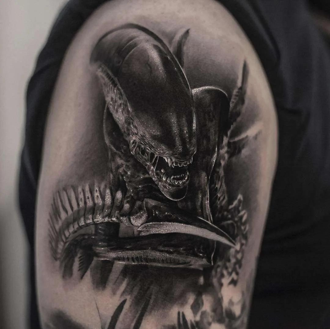 Tattoo artist Inal Bersekov, black&grey portrait realistic tattoo | Belgium