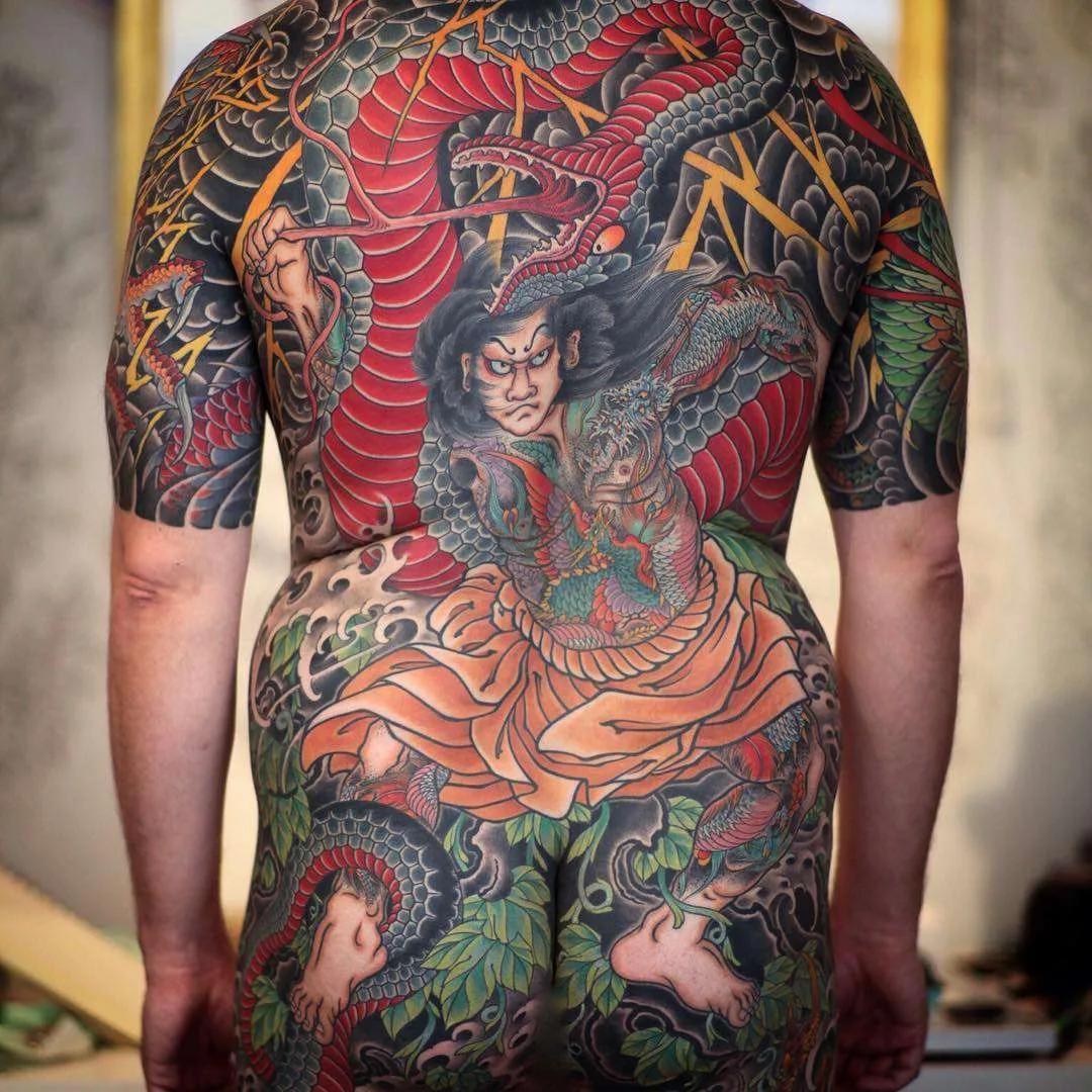 Tattoo artist Johan Svahn, color oriental Japanese tattoo, full body suit | Sweden