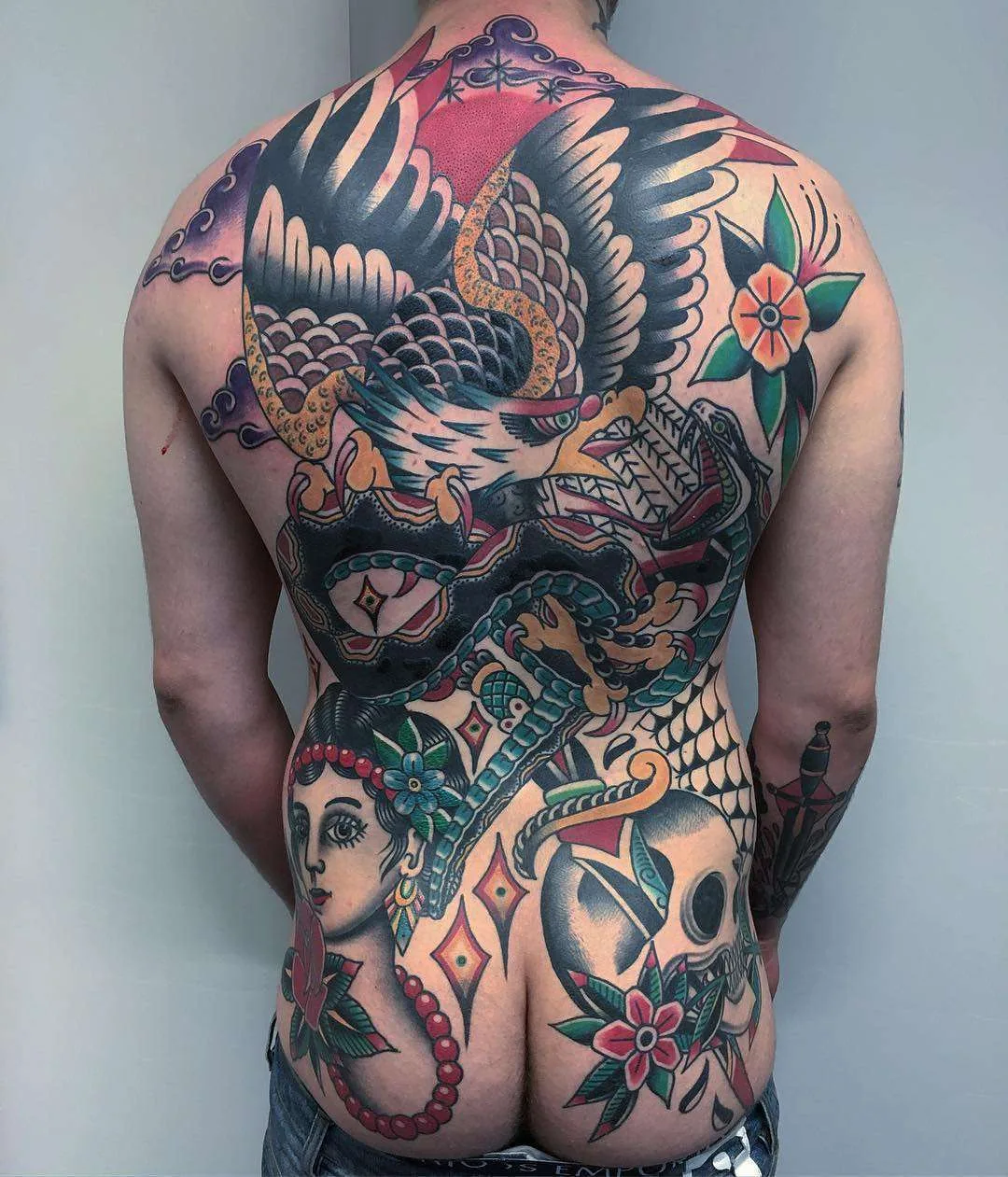 Tattoo artist Filip Henningsson, color traditional tattoo, old school | Sweden
