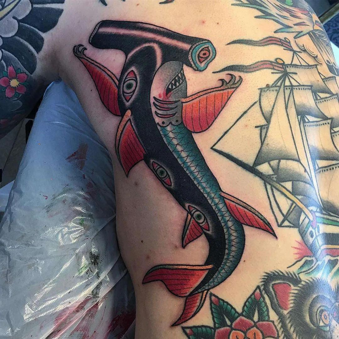 Tattoo artist Filip Henningsson, color traditional tattoo, old school | Sweden
