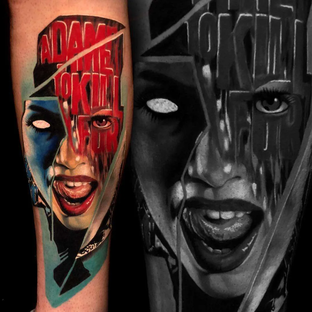 Tattoo artist Christos Zorbas color and black&grey portrait tattoo realism | Greece