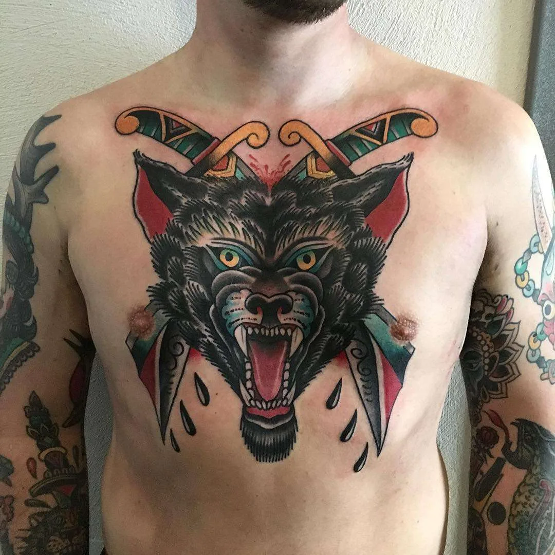 Tattoo artist Filip Henningsson, color traditional tattoo, old school | Sweden