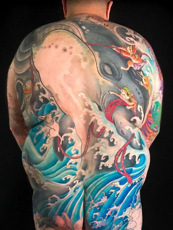 male color japanese Tatuaggio su full back #21315 | Tatuatore Jee Sayalero